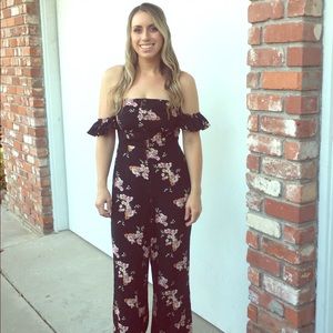 Black floral jumpsuit